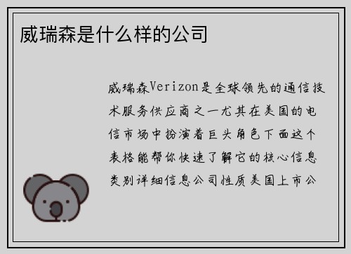 威瑞森是什么样的公司